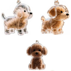 Dog Hair Collector Keychain transparent casing highlights preserved memory.