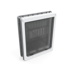 Dog Mate lockable large dog door installation in UPVC shows secure, easy access