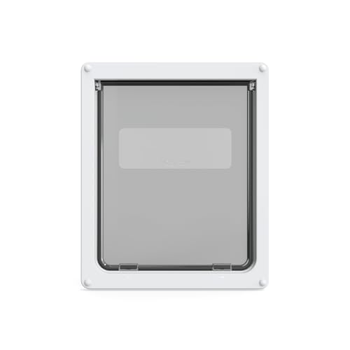 Dog Mate lockable large dog door secure panel closeup highlights controlled pet entry