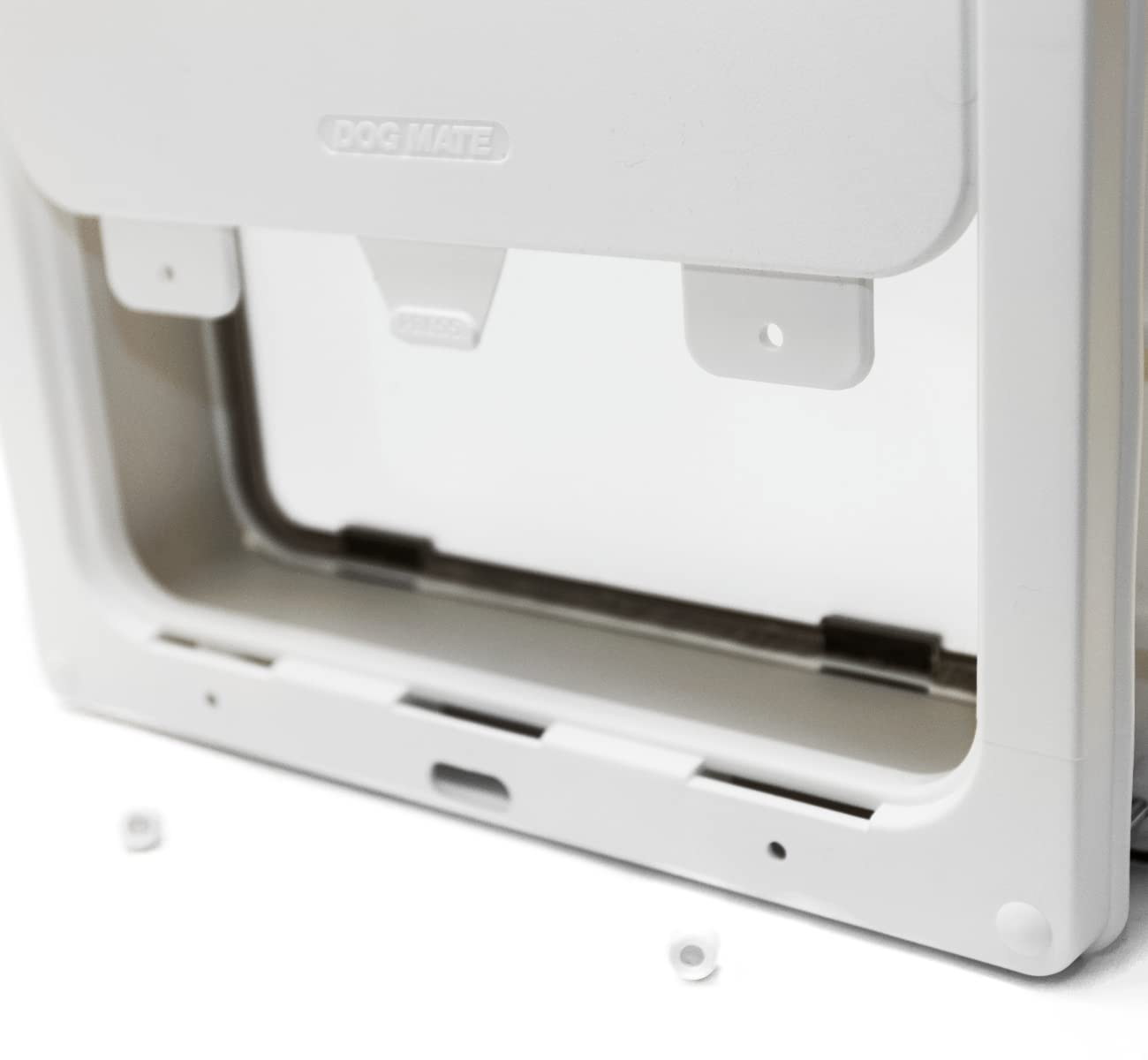 Dog Mate lockable large dog door UPVC installation image illustrates versatile mounting