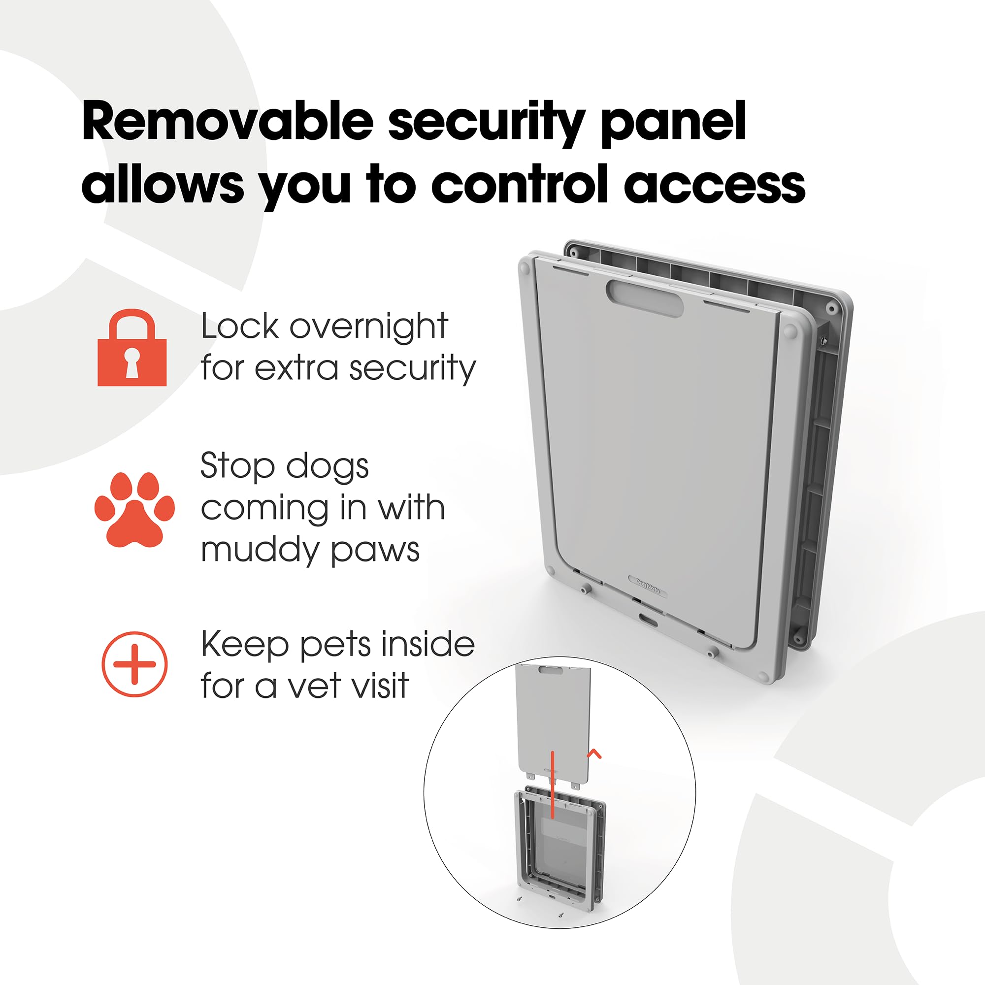 Dog Mate lockable large dog door vision panel view shows easy monitoring