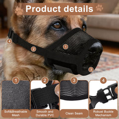 Dog Muzzle large helps with barking control during walks and training.