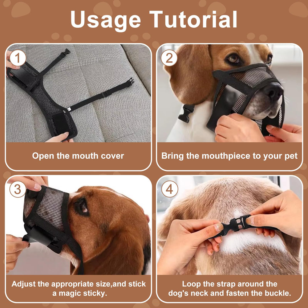 Dog Muzzle large fit securely without restricting panting.