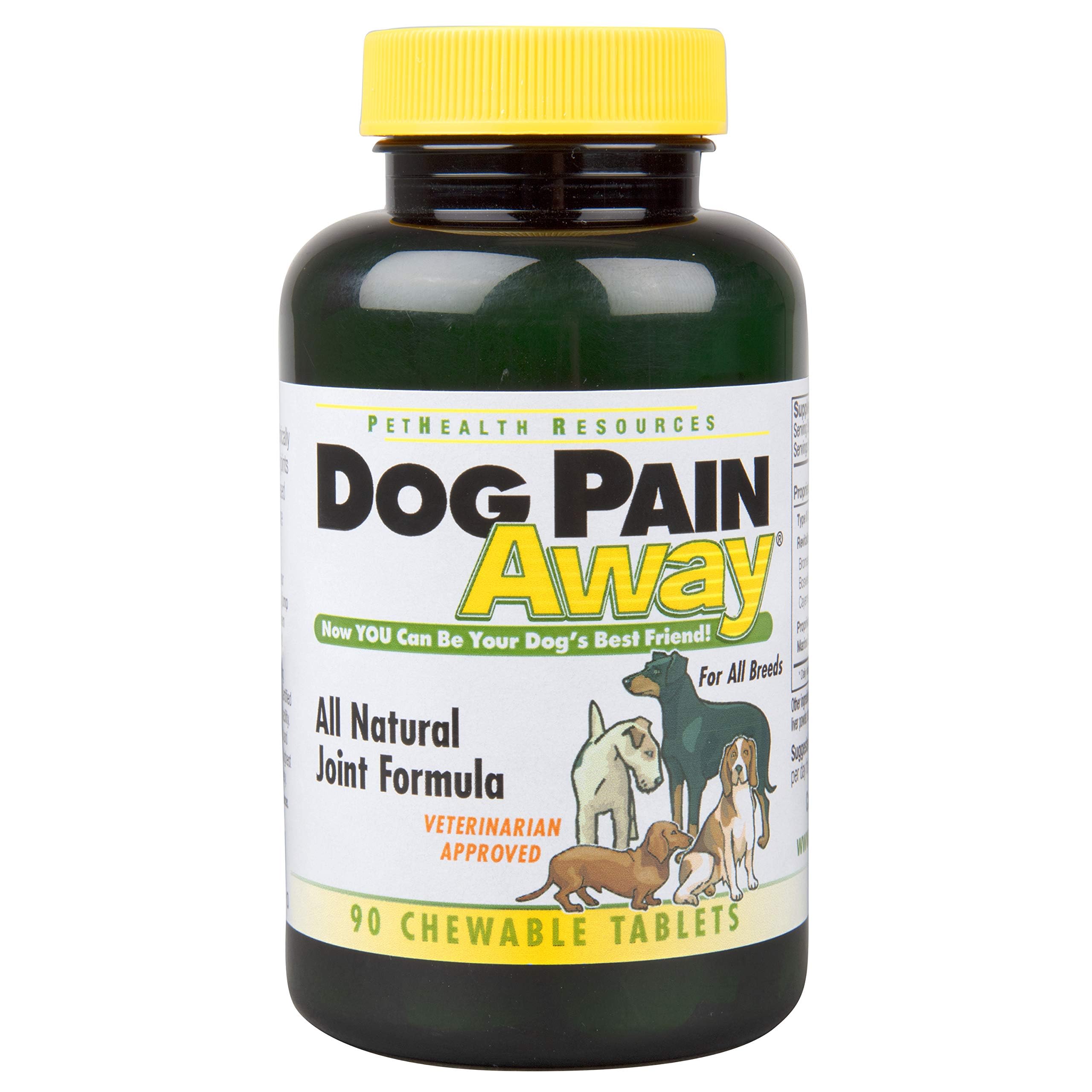 Dog Pain Away Type II collagen ingredients closeup emphasize natural connective tissue support.