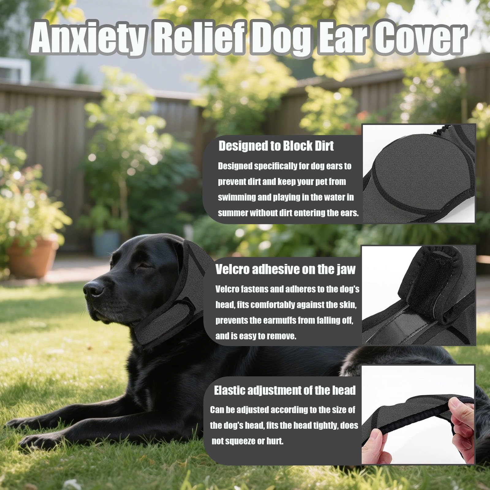 Dog Quiet Ear Cover soft inner lining for comfortable anxiety relief during grooming