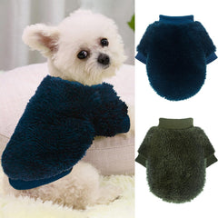 Dog sweater blue front view keeps tiny dogs warm on walks