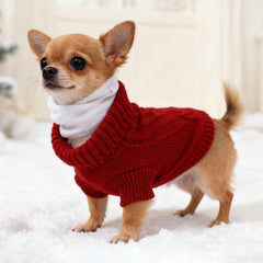 Dog Sweater cable-knit blue close-up showcasing craftsmanship and breathable knit