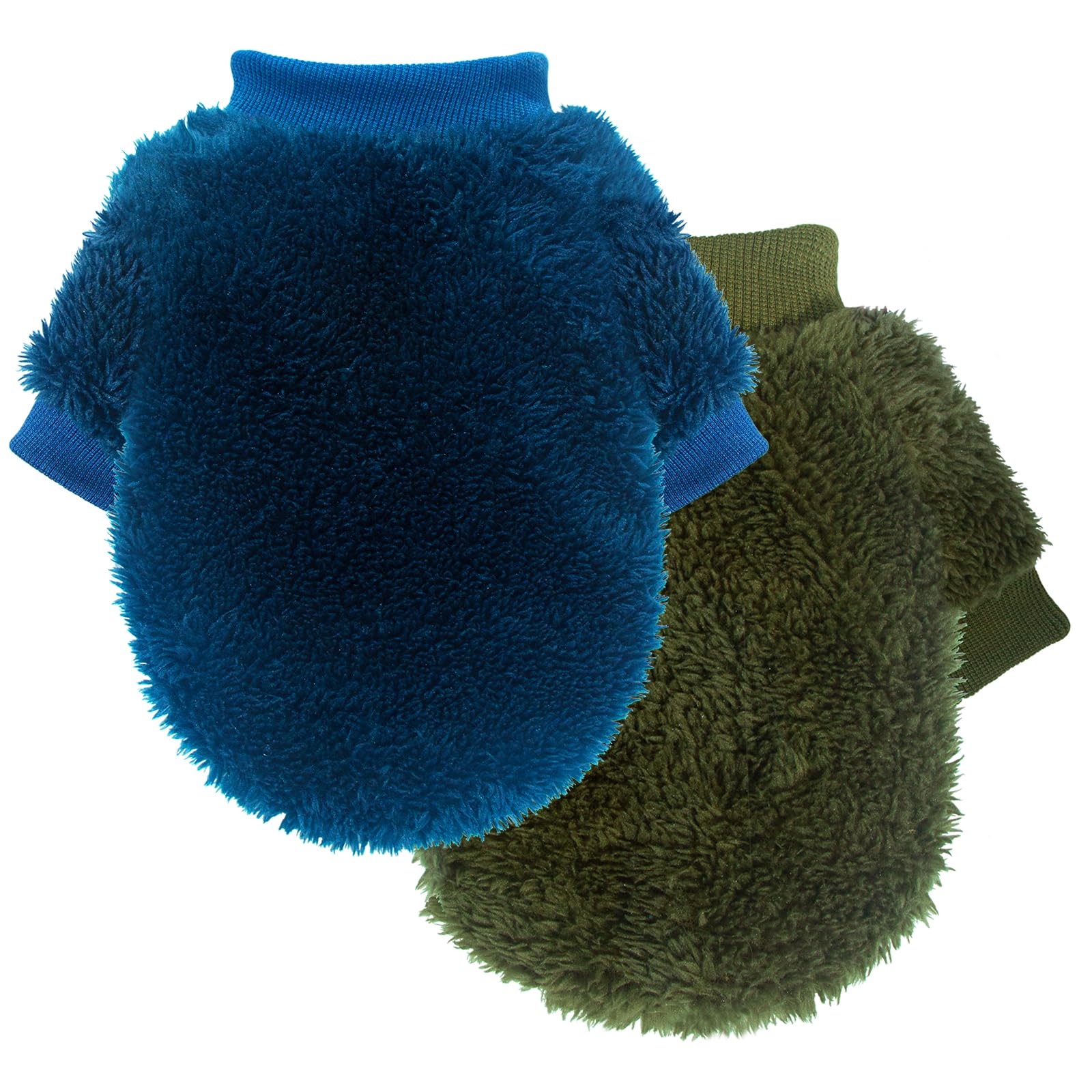 Dog sweater cute design in blue and green for tiny pups