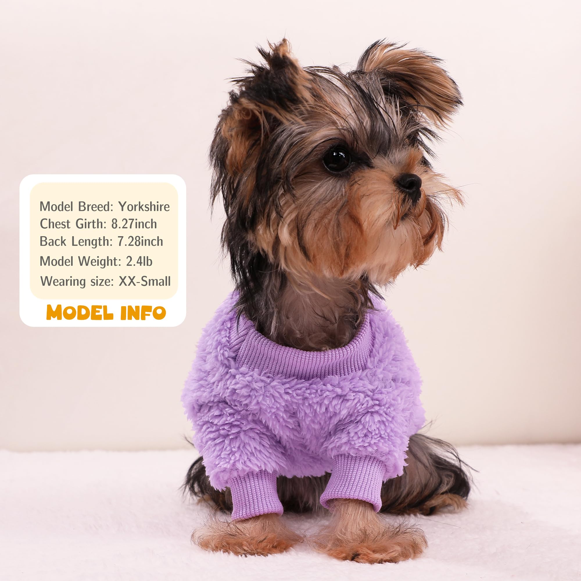 Dog Sweater warm fleece texture provides cozy warmth during winter walks.