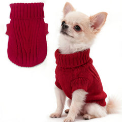 Dog Sweater wine-red XS front view showing warm insulation for small dogs