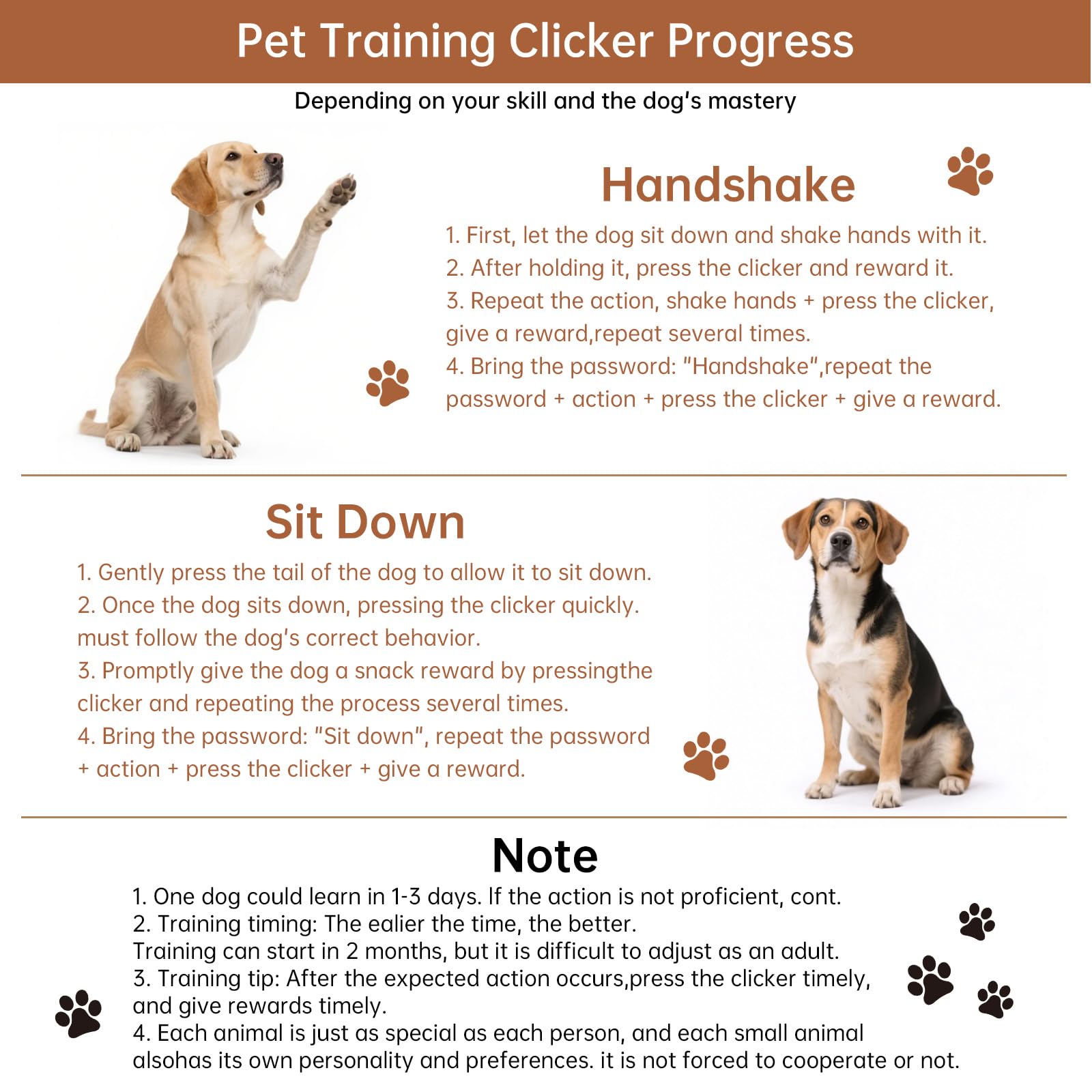 Dog Training Clicker worn on leash for hands-free training sessions