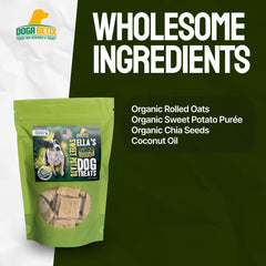 DogaBetix Ella's organic ingredients highlighted in the snack.