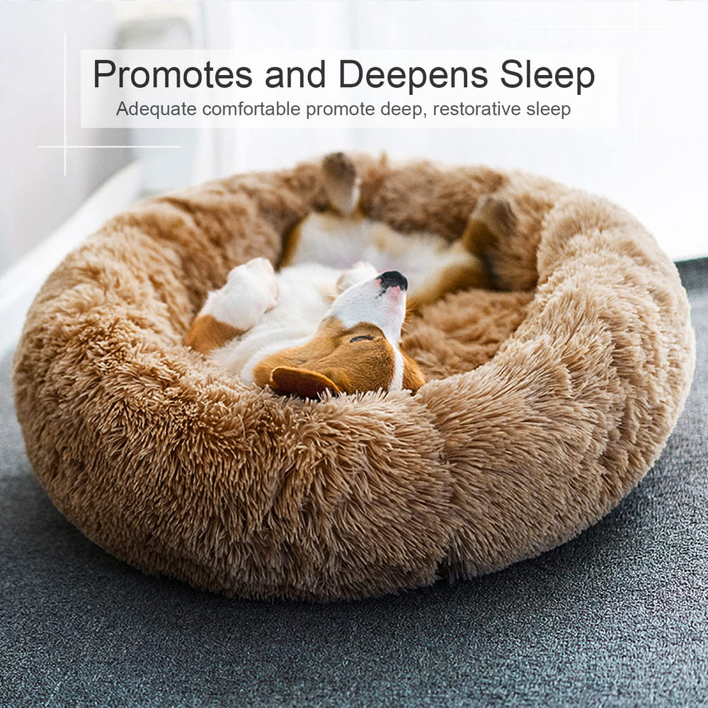 DogBaby donut bed machine-washable label for easy cleaning.
