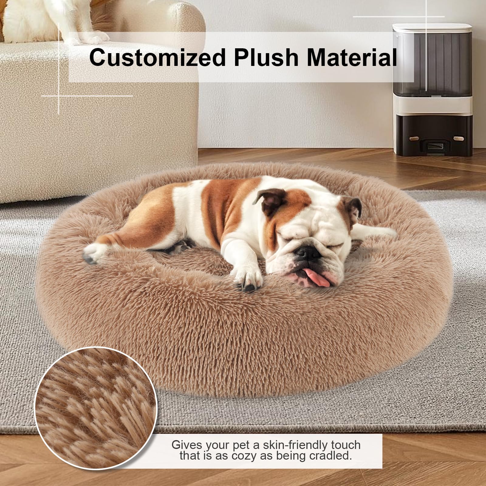 DogBaby donut bed offers orthopedic-like soft support for joints.