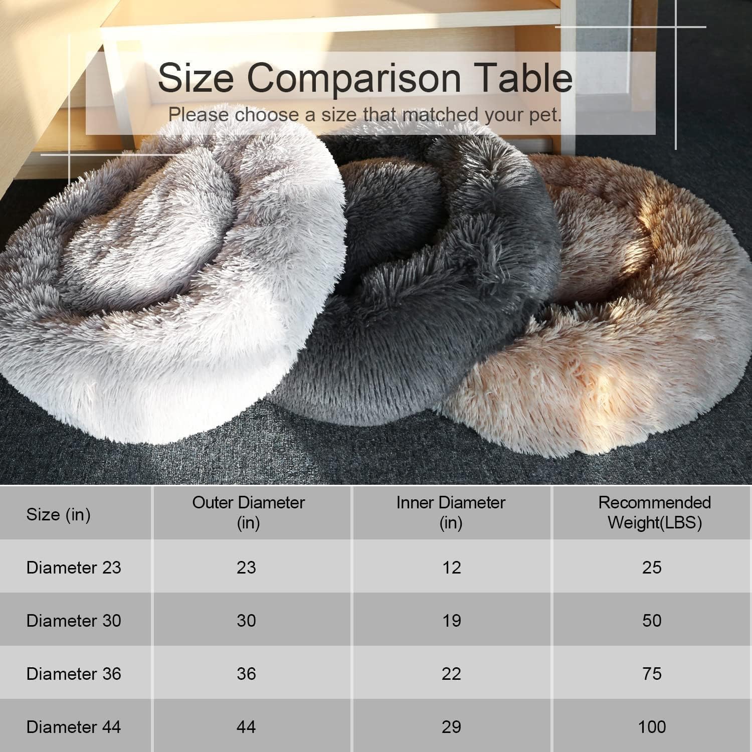DogBaby donut bed-in-room-setup shows cozy corner placement for calm pets.