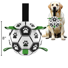 DogBall 8-inch with straps for easy fetch and secure grip during play.