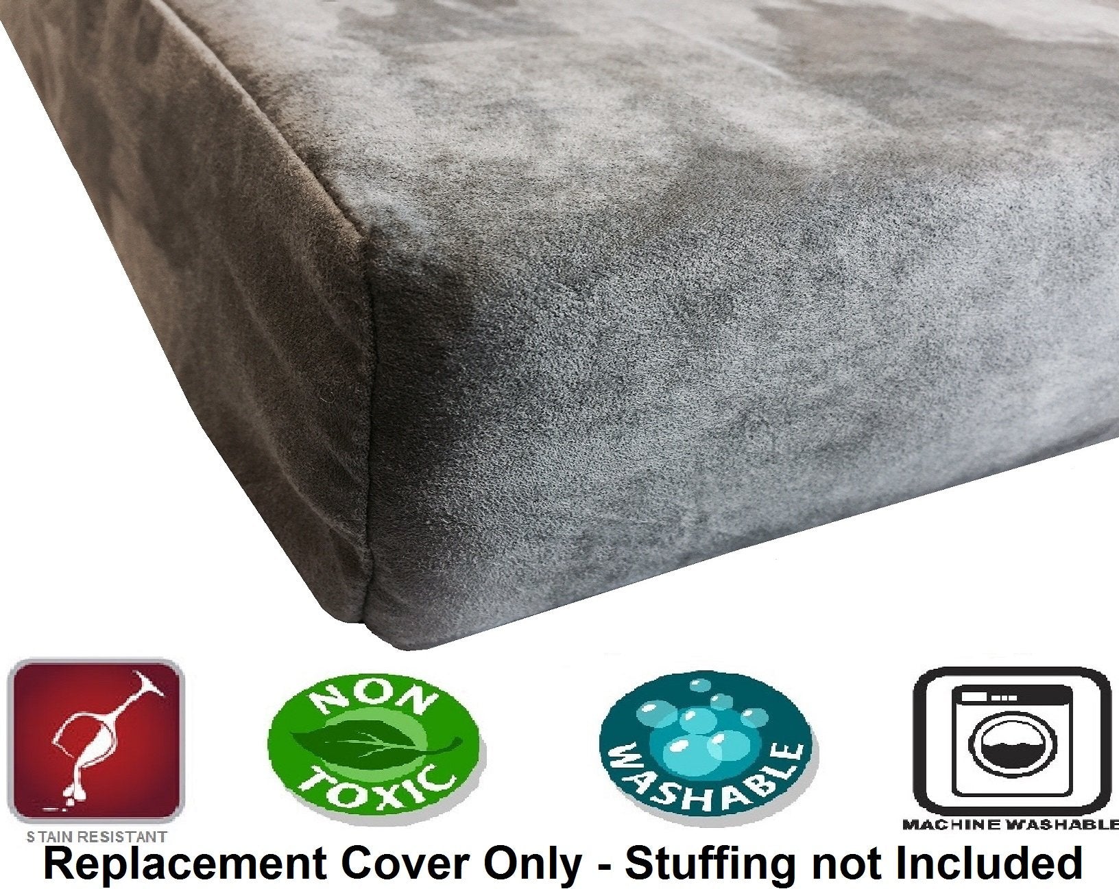 Dogbed4less 180gsm microsuede close-up highlights premium texture and stain resistance