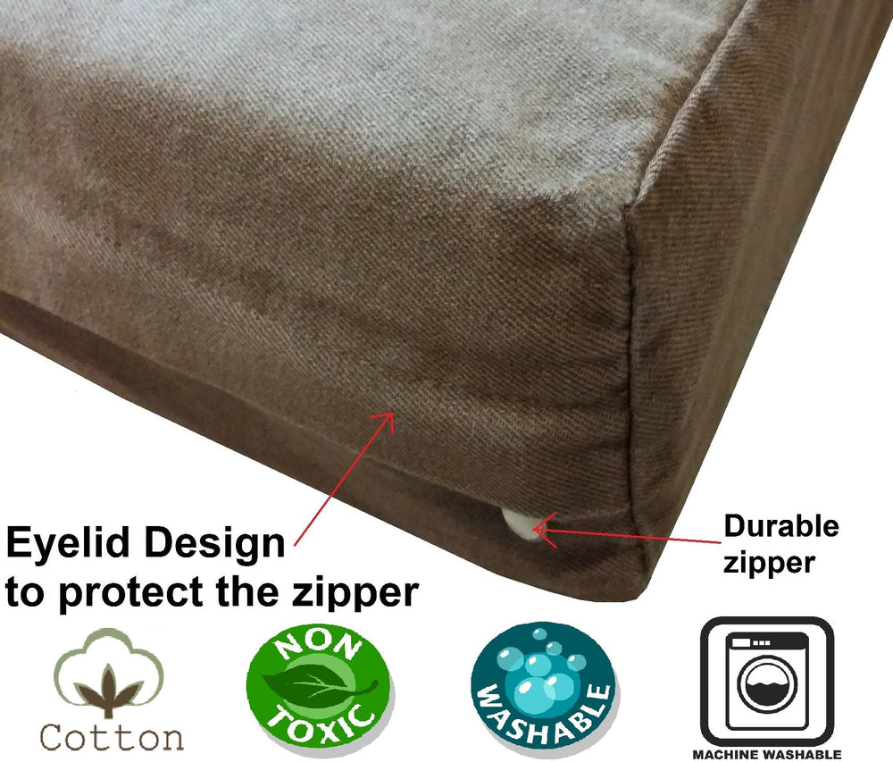 Dogbed4less bonus MicroSuede external cover for quick swaps.
