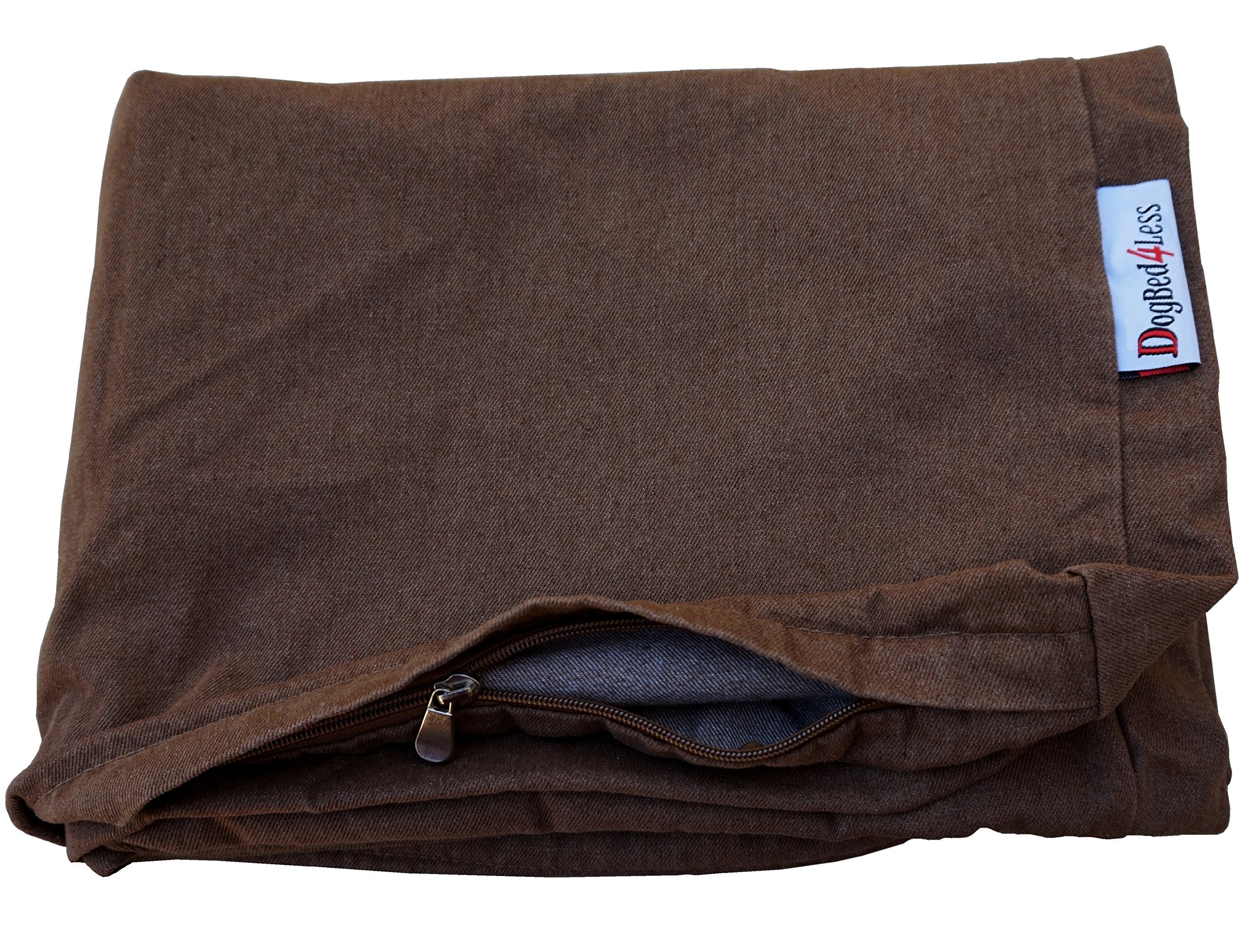 Dogbed4less denim external cover 47x29 highlights easy cleaning and durable fabric.