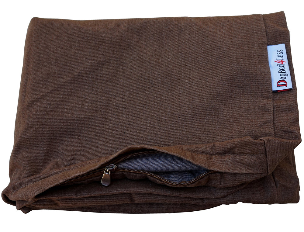 Dogbed4less denim external cover 47x29 highlights easy cleaning and durable fabric.