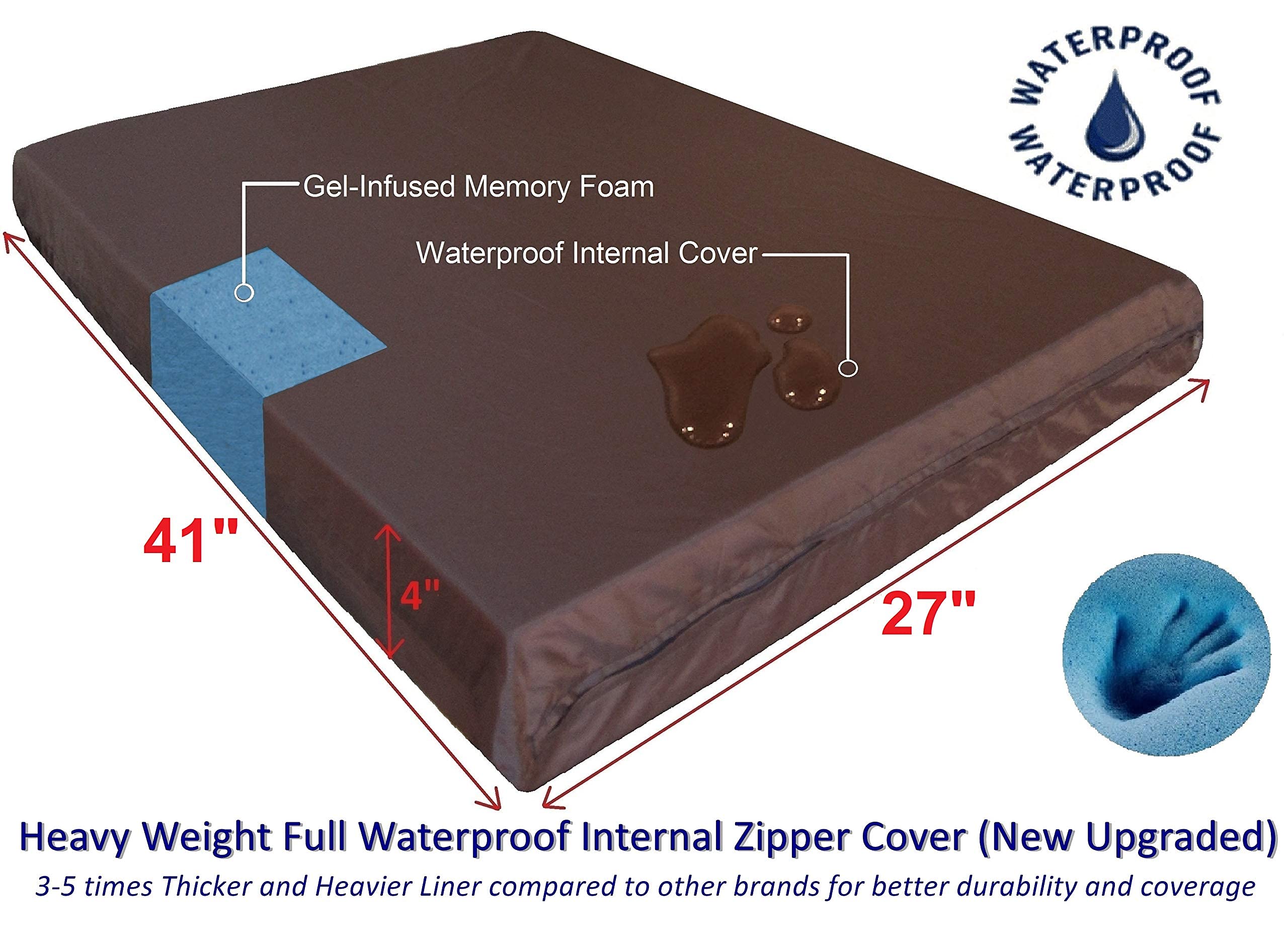 Dogbed4less memory foam bed side view showing plush materials for large dogs