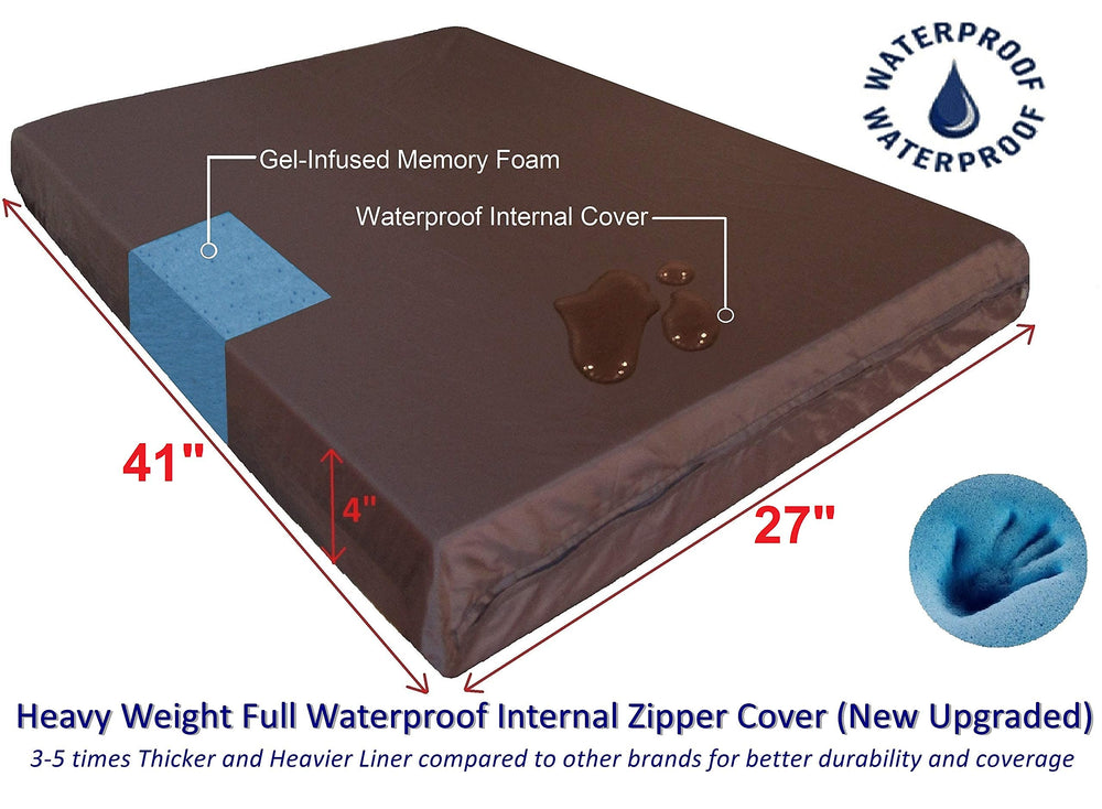 Dogbed4less memory foam bed side view showing plush materials for large dogs