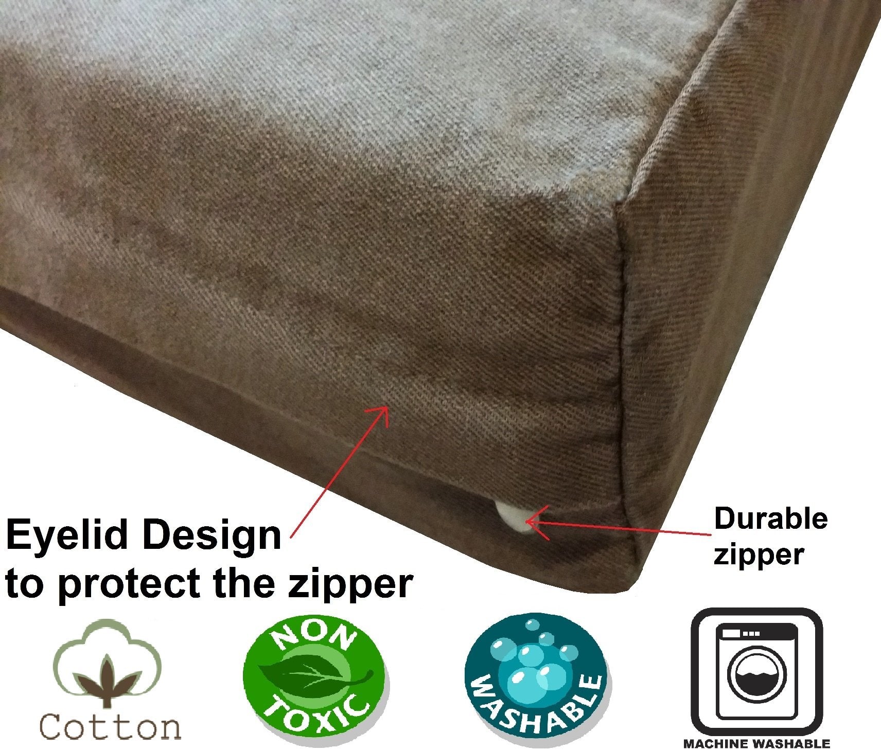 Dogbed4less XL denim replacement cover fits 47x29x4 pet beds for easy upgrade.