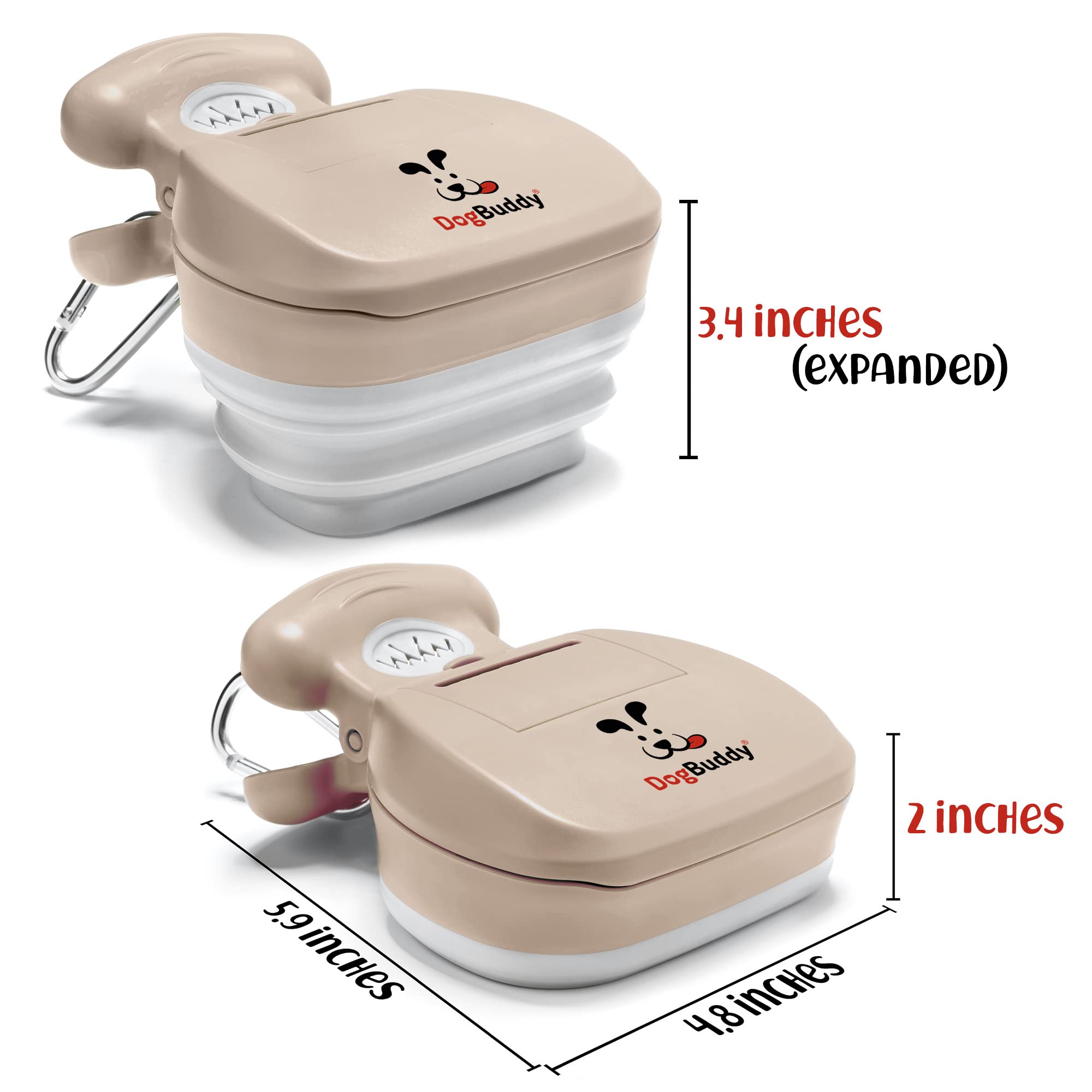 DogBuddy bag-attachment pooper scooper keeps bags handy on walks