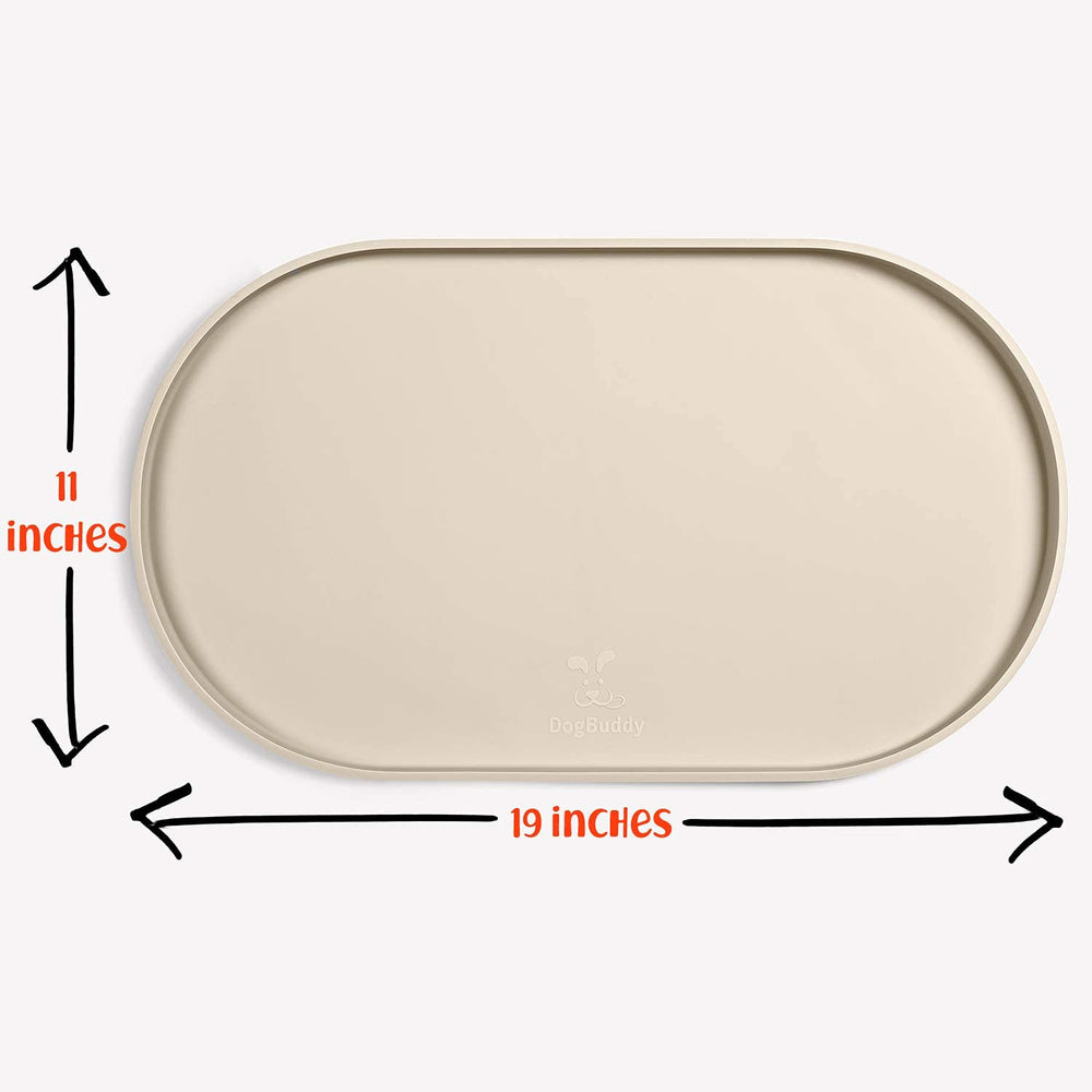 DogBuddy color-options-white-sand-dog-food-mat blends with decor.