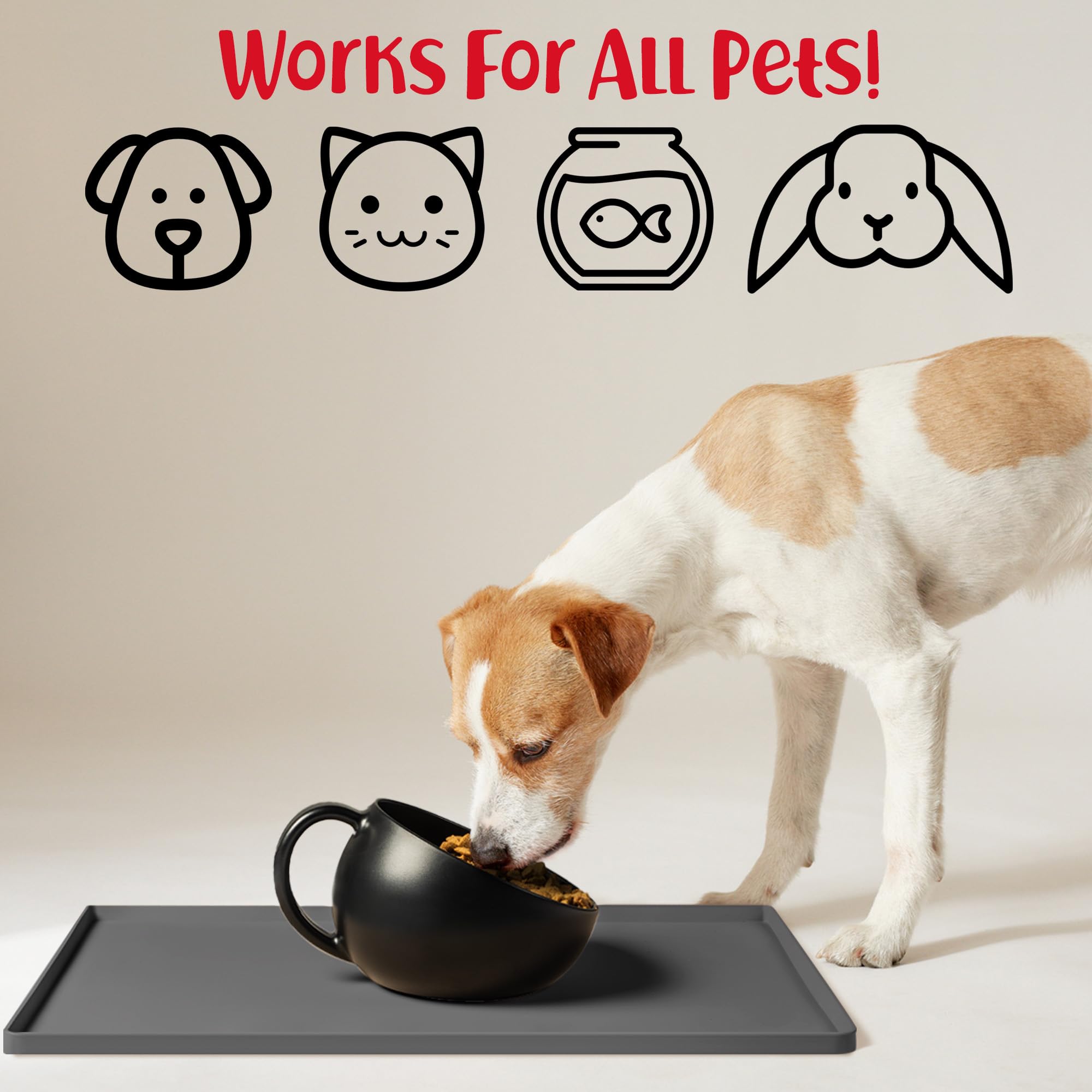 DogBuddy dog food mat easy-clean surface ideal for quick wipe-downs