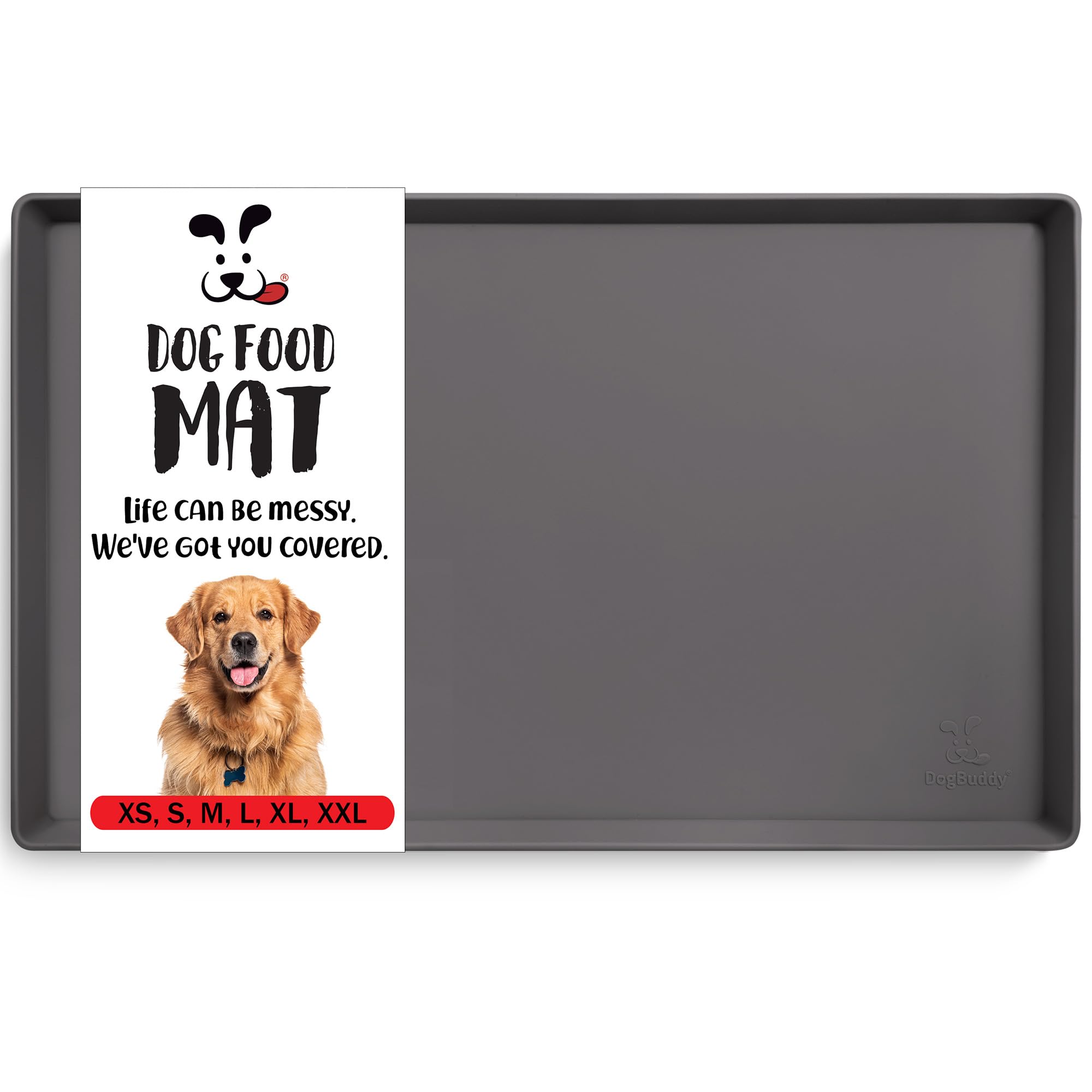 DogBuddy Dog Food Mat Shadow XXL overview shows a spill-free feeding zone