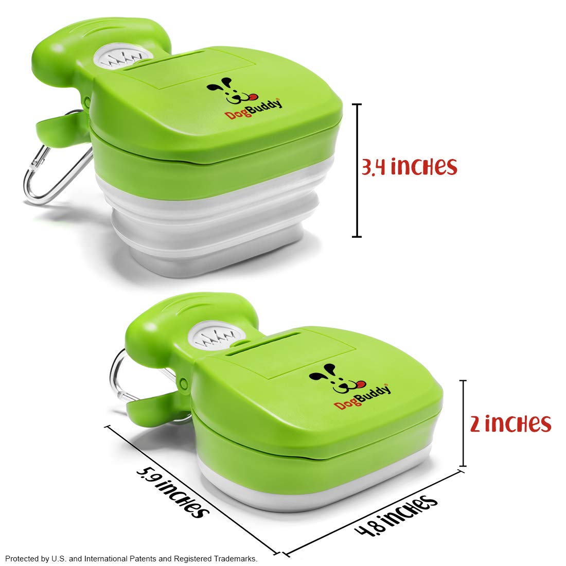 DogBuddy Pooper Scooper extendable backside adapts to different dog sizes for easy cleanup.