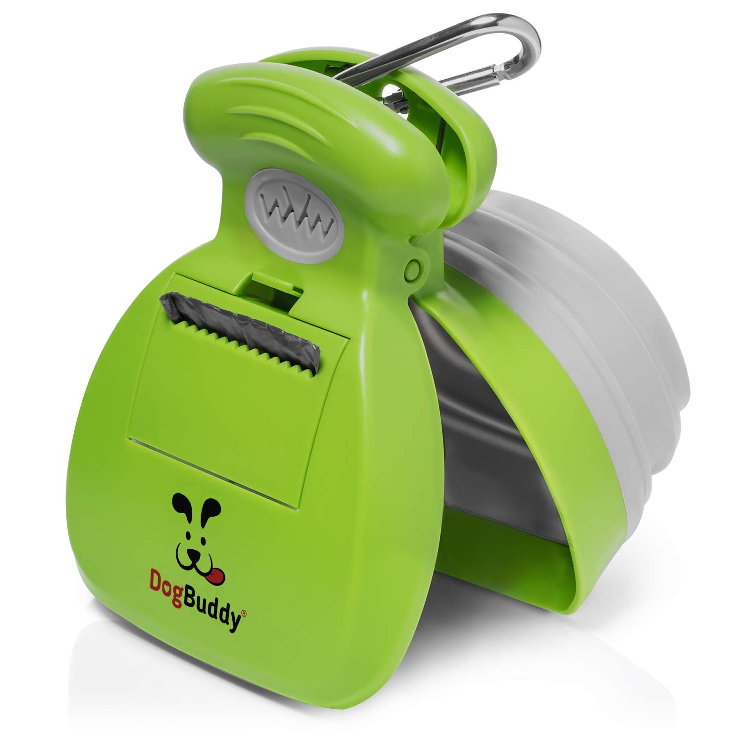 DogBuddy Pooper Scooper on-the-go leash clip facilitates quick cleanup during walks.