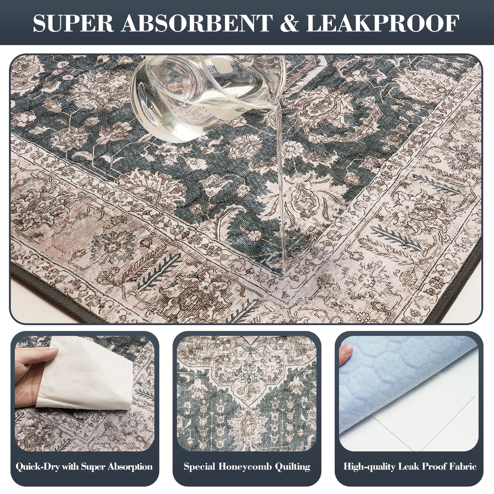 Dogcator anti-slip bottom pee pad keeps surfaces stable during use.