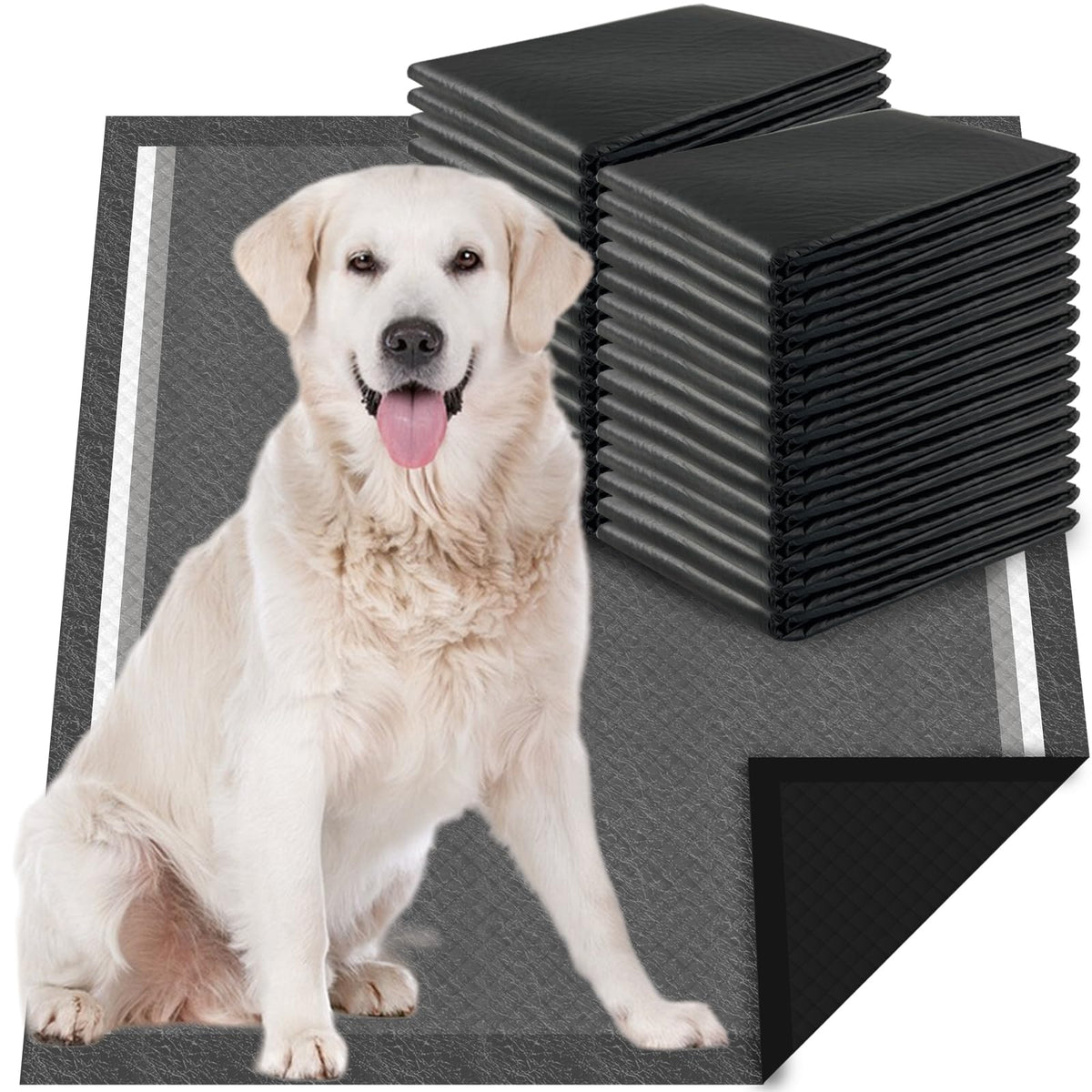 Dogcator Charcoal Puppy Pads pack-front 30-count for crate training