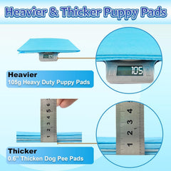 Dogcator 6-layer pad close-up emphasizes thick absorbency for heavy spills