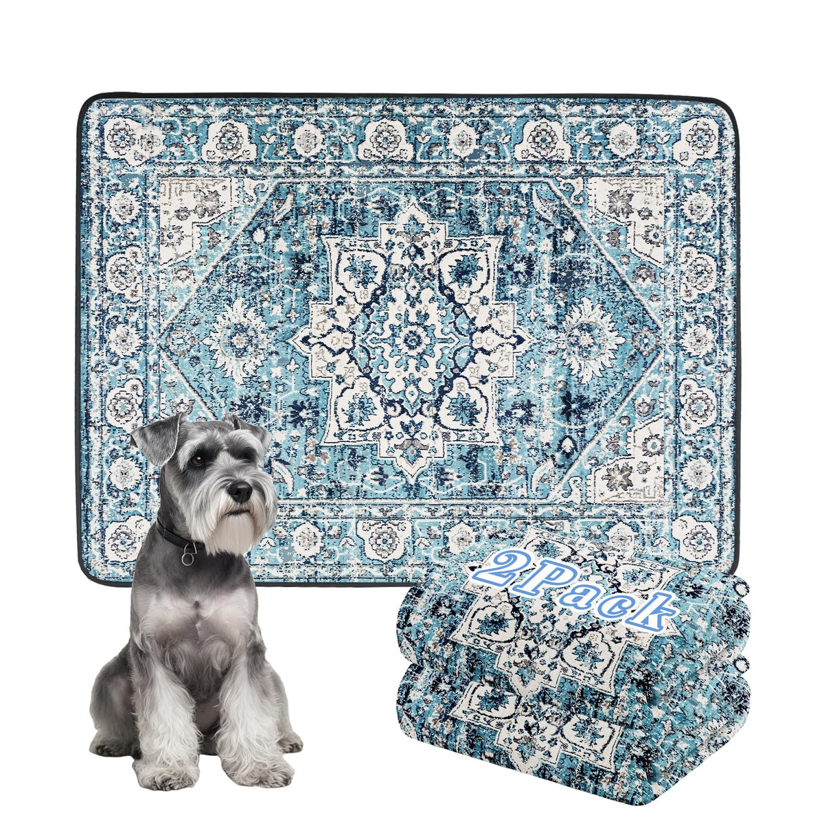 Dogcator Thicken Washable Pee Pad top view highlights leak protection for clean floors