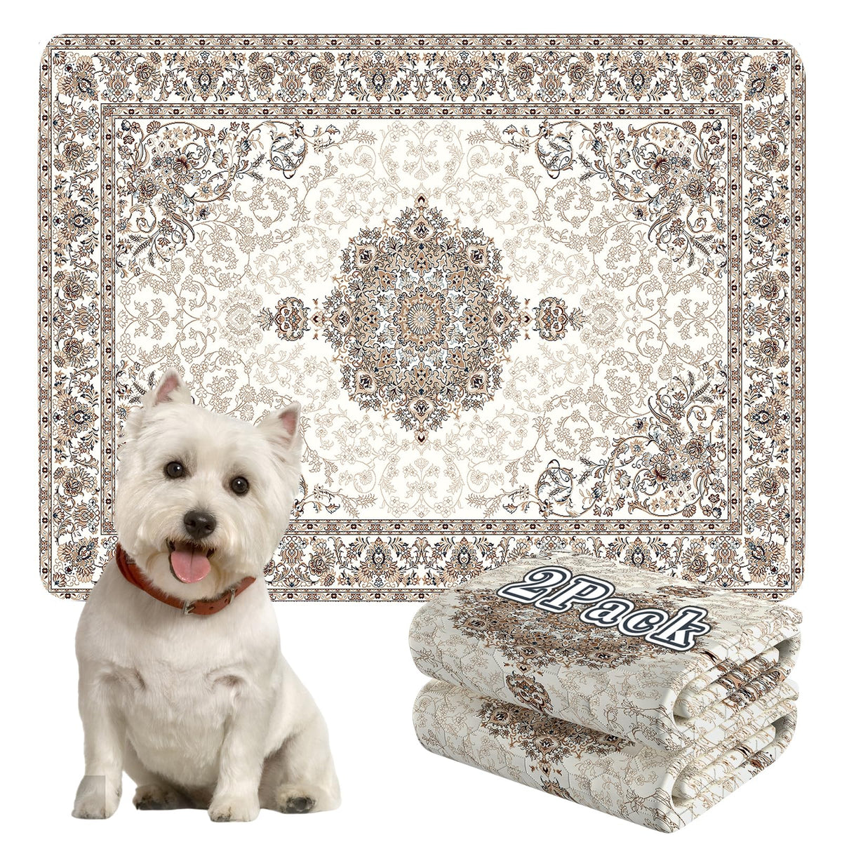 Dogcator washable pads 2-pack on display, reusable training solution for puppies.