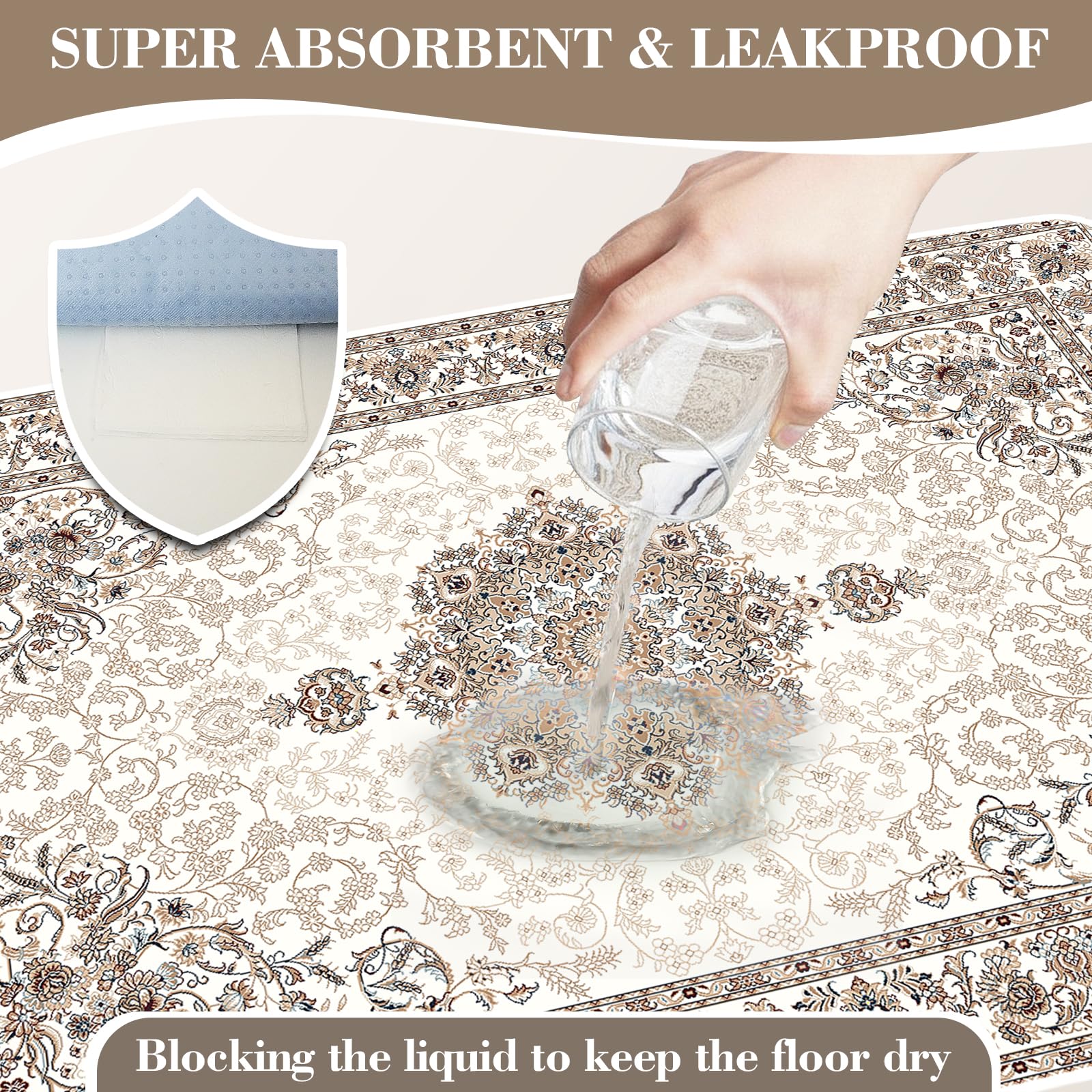 Dogcator pad close-up highlighting honeycomb absorbency for fast liquid uptake.
