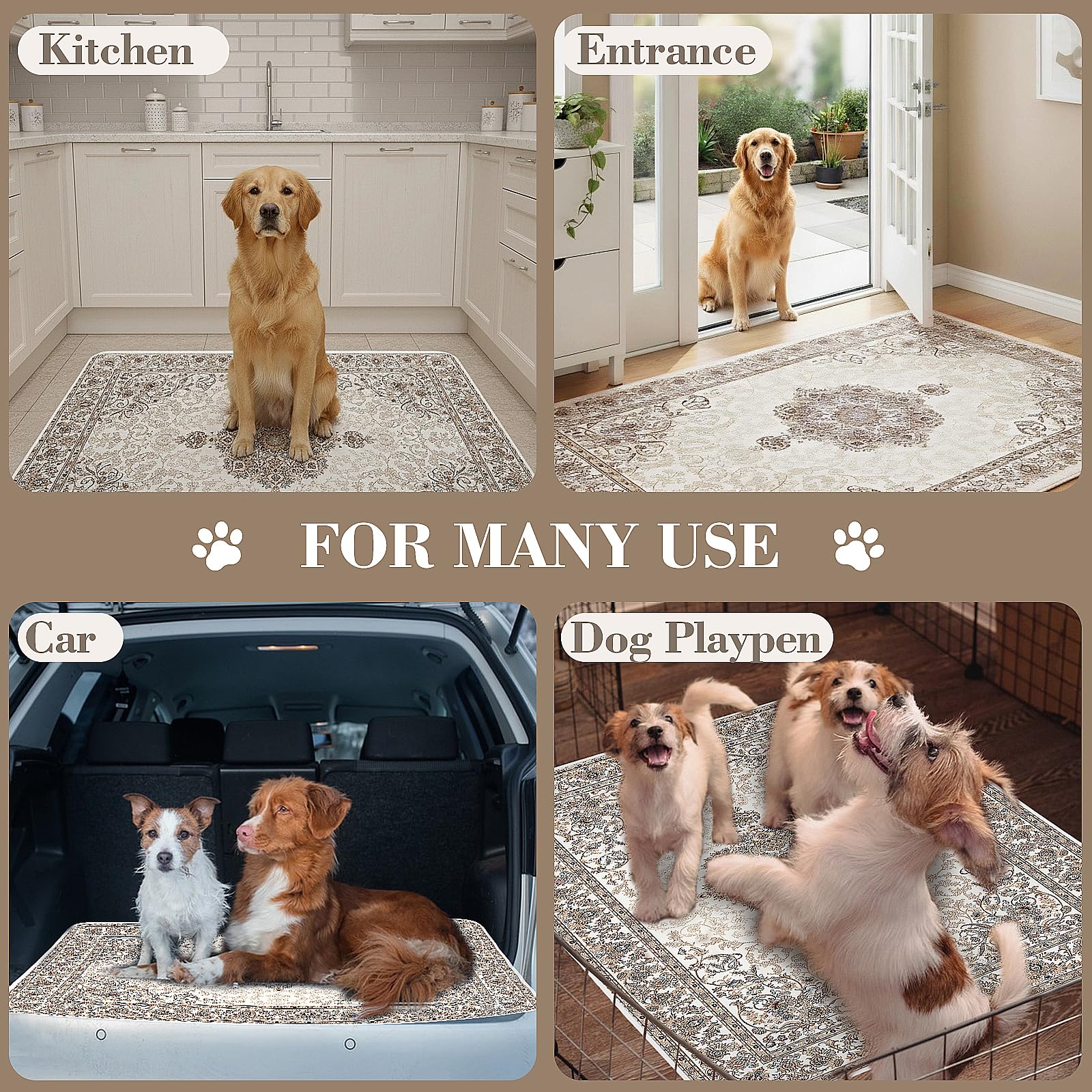 Dogcator pad illustrating multi-purpose use on crate, floor, and car.