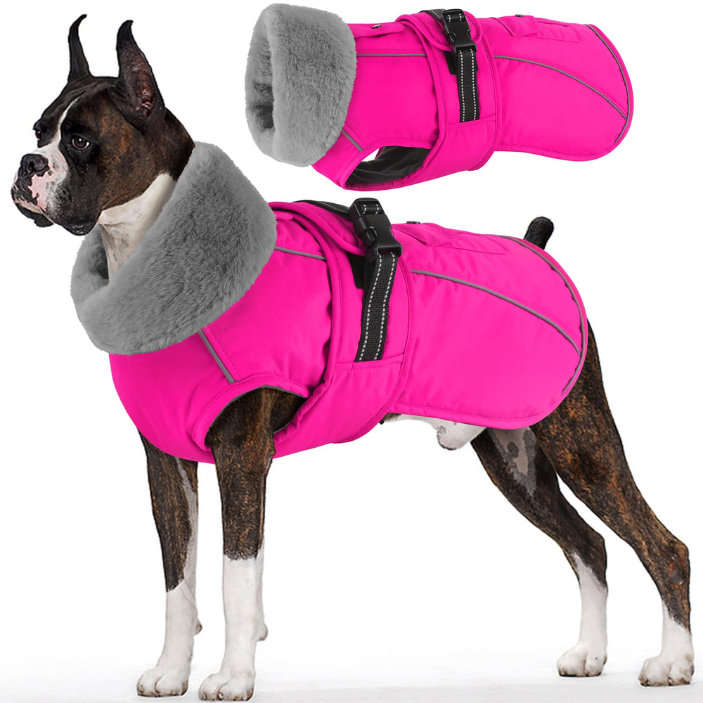 Dogcheer waterproof dog coat pocket—storage for bags or keys during outdoor walks.
