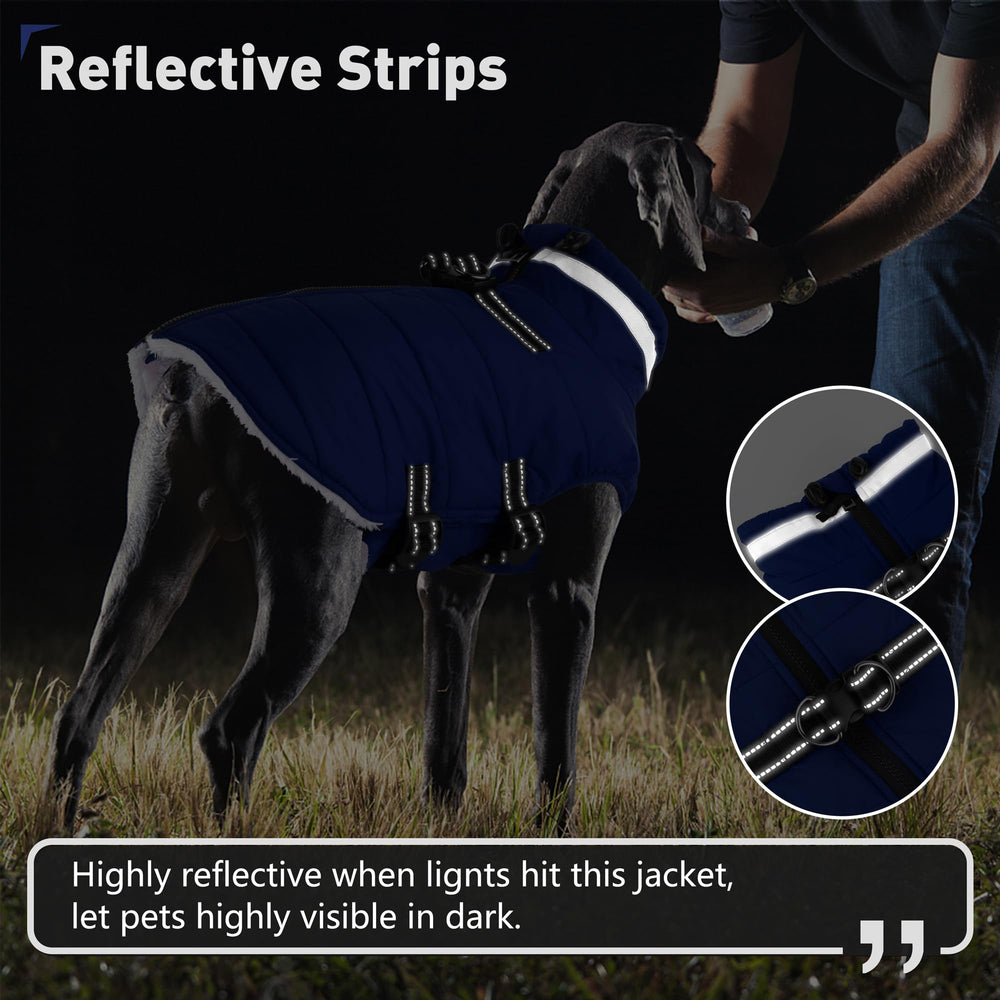 Dogcheer windproof turtleneck coat adds neck warmth during winter strolls.