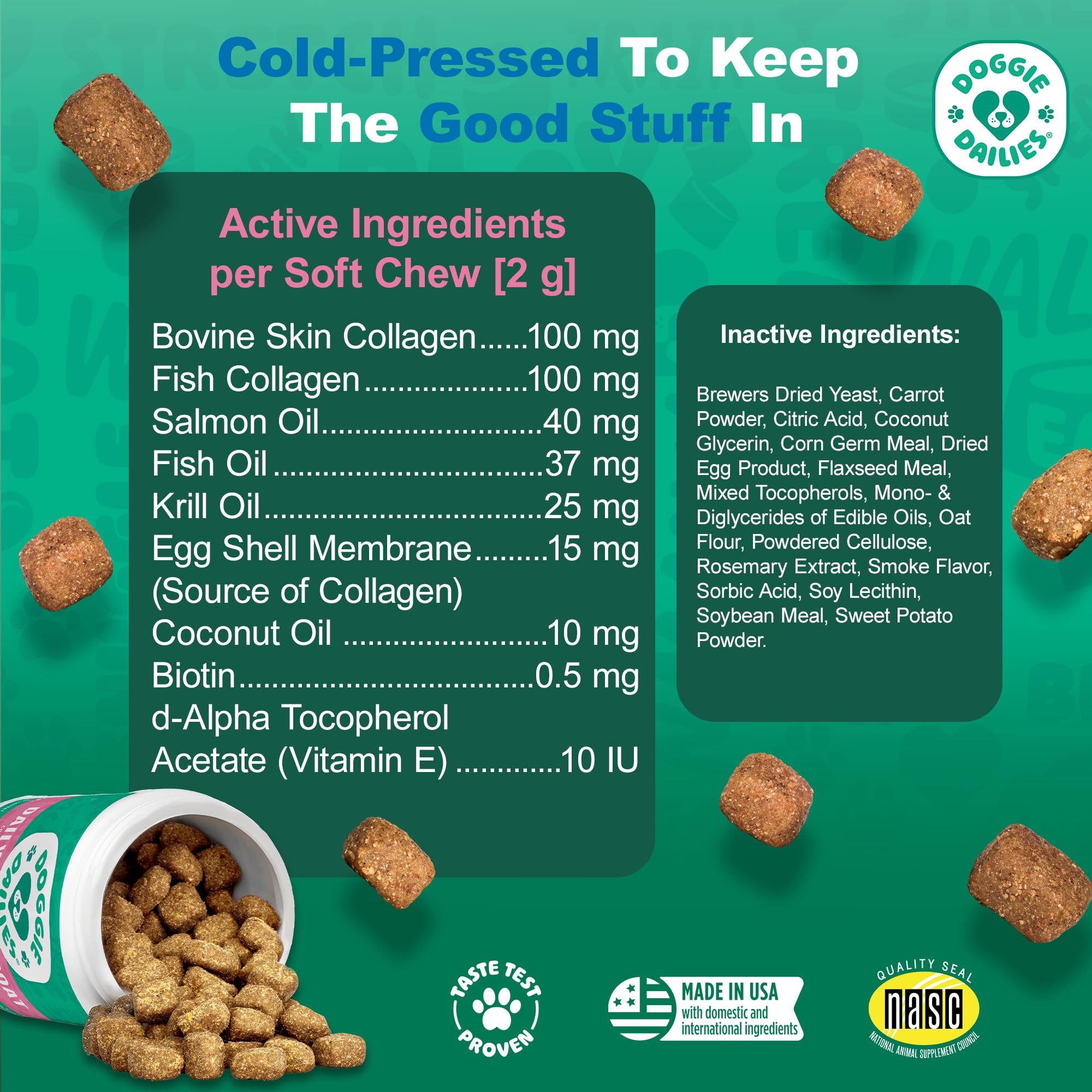 Doggie Dailies krill oil image underscoring antioxidant nutrition.