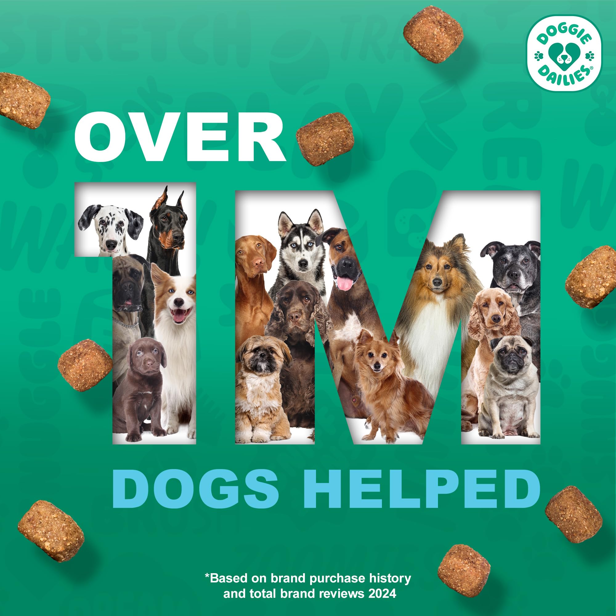 Doggie Dailies Puppy Probiotic dosing-grams shows size-tailored servings.