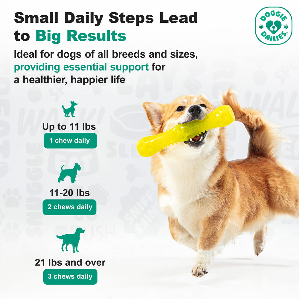 Doggie Dailies Puppy Probiotic puppy-snack-joy illustrates dog-friendly texture and flavor.