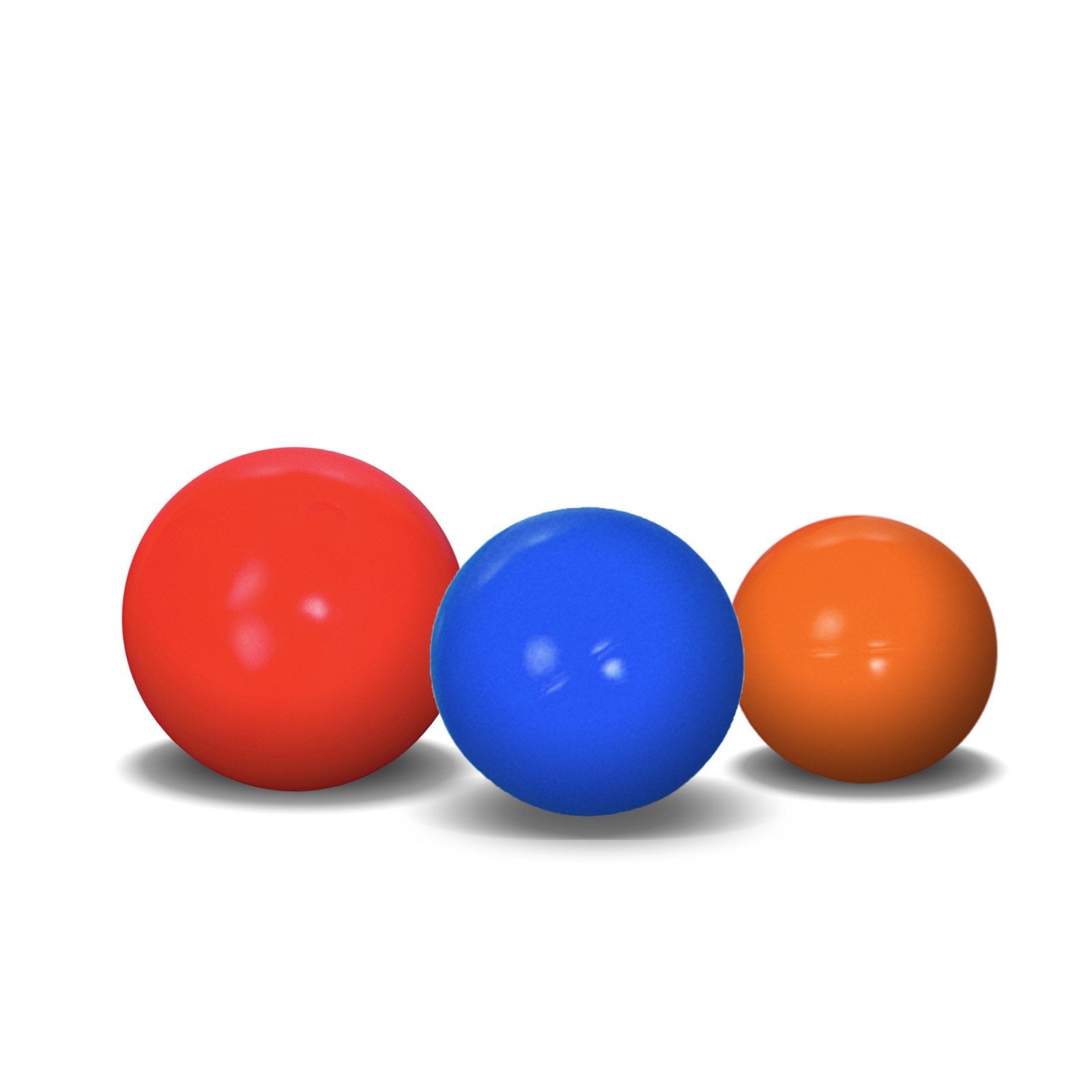 Doggie Dooley ball color options red orange blue—visible during play