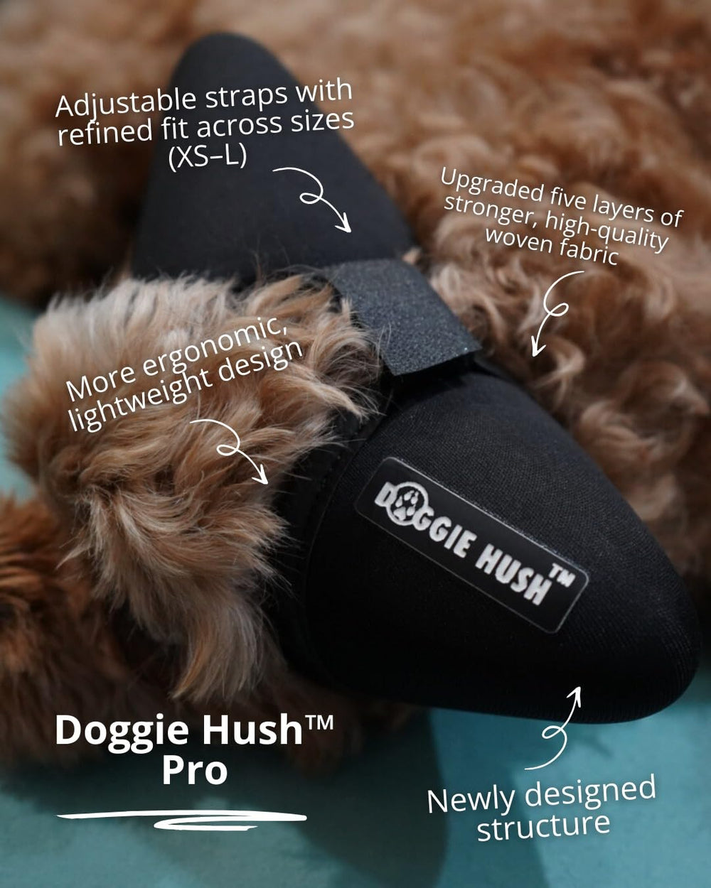 Doggie Hush Pro authentic holographic seal verifies genuine gear.
