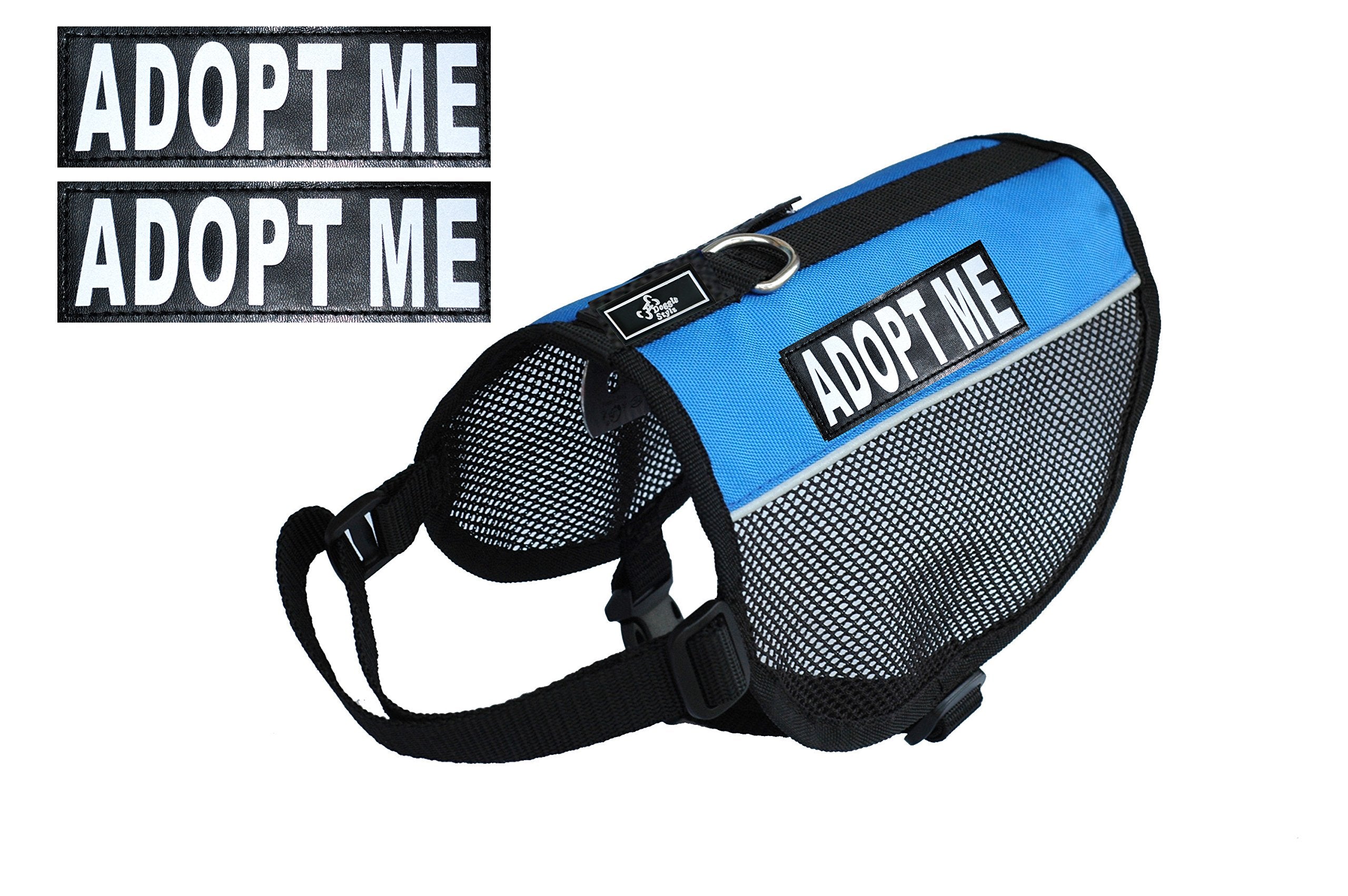 Doggie Stylz Adopt ME harness top D-ring enables easy leash attachment.