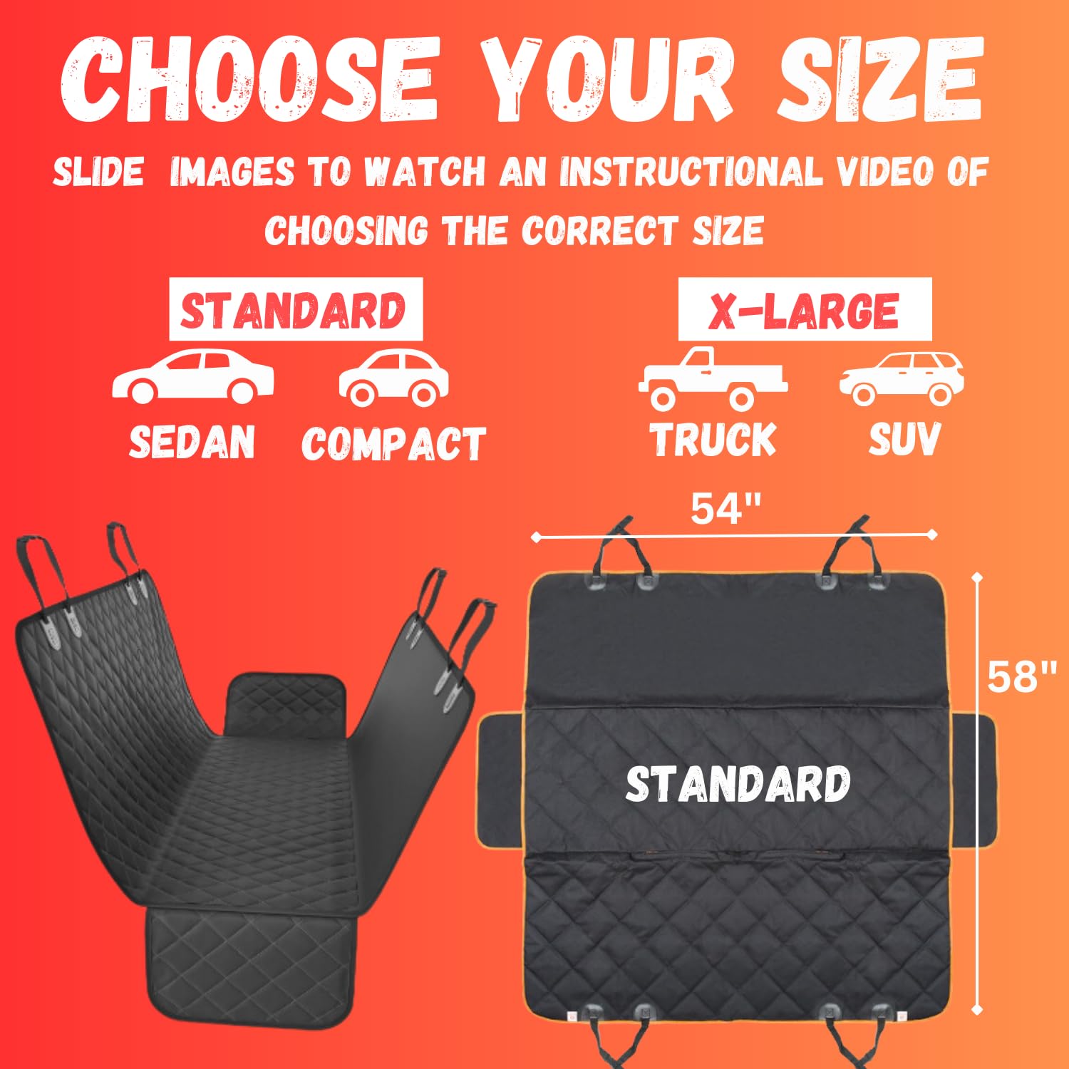 Doggie World adjustable fit 54x58 inches accommodates many vehicles