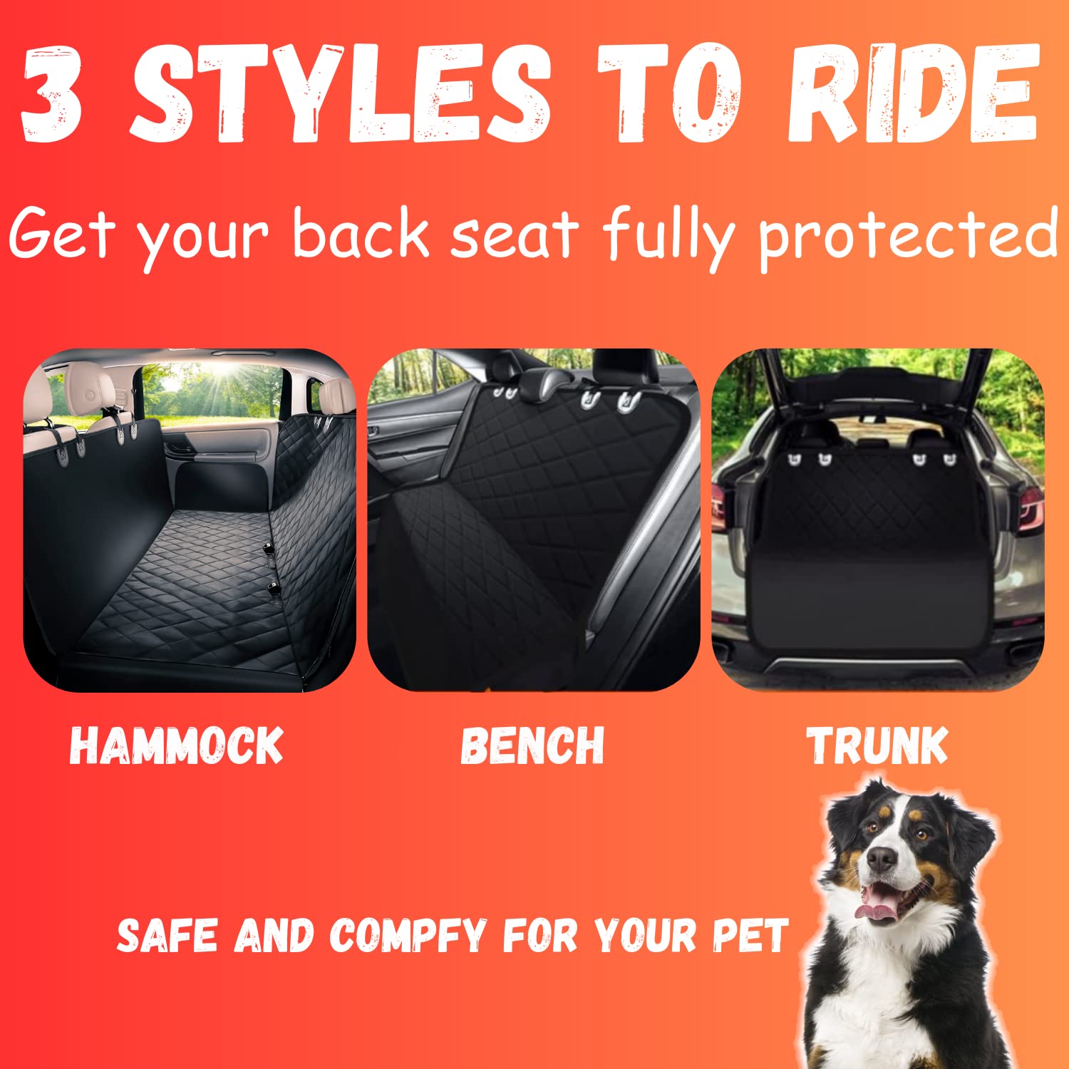 Doggie World non-slip base prevents sliding during rides